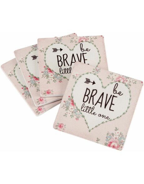 63748 Clayre Eef - set of 4 coasters Brave - colourful