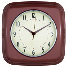 6KL0448 Clayre Eef - clock burgundy 28x28 cm