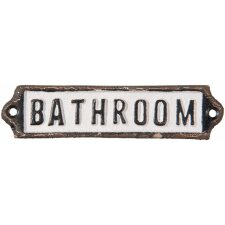text plate Bathroom 15x3 cm in black/white