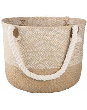 63913L Clayre Eef - basket with handle L in natural