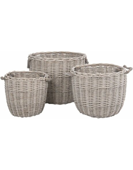 5RO0088 Clayre Eef - set of 3 baskets in grey
