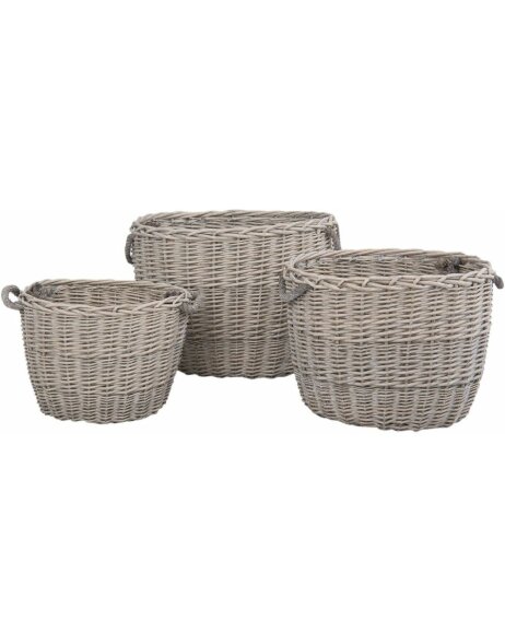 5RO0089 Clayre Eef - set of 3 baskets in grey