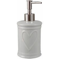 Dispenser per sapone GREY HEART - 8x18 cm in grigio