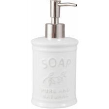 soap dispenser PURE - 8x18 cm in natural/white