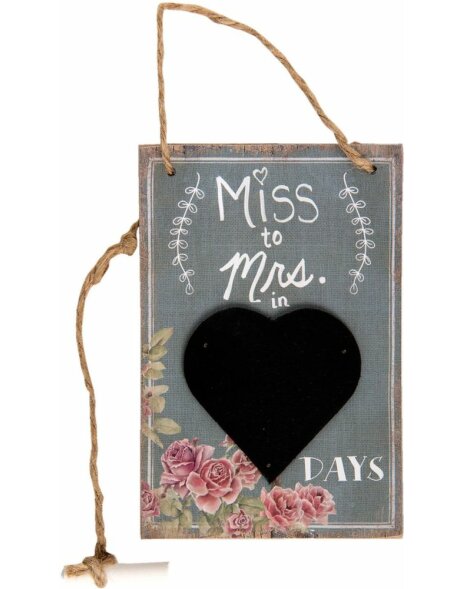 chalkboard Miss to Mrs 12x18 cm