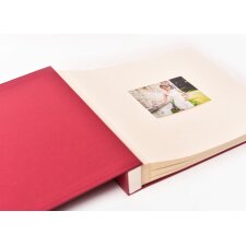 Jumbo Fotoalbum Flat Leinen rubin 28,5x36,5 cm