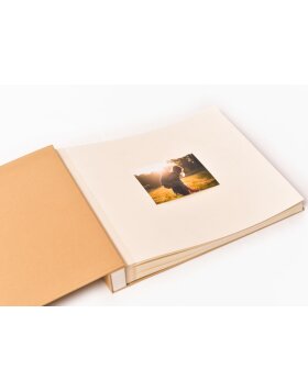Album fotografico Jumbo in lino piatto beige 28,5x36,5 cm