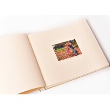 Album fotografico Jumbo in lino piatto beige 28,5x36,5 cm