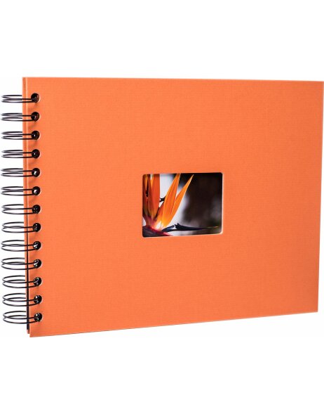 HNFD Spiralalbum BULDANA orange gerippt 23x17 cm 40 schwarze Seiten