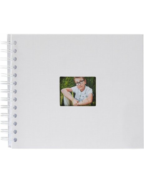 HNFD Album spirale BULDANA blanc nervur&eacute; 23x17 cm 40 pages blanches