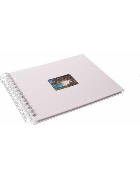 HNFD Spiralalbum BULDANA weiß gerippt 23x17 cm 40 weiße Seiten
