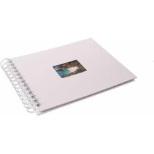 HNFD Album spirale BULDANA blanc nervuré 23x17 cm 40 pages blanches