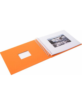 Spiral album BULDANA orange ribbed - white pages