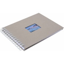 Spiral album BULDANA taupe ribbed - white pages