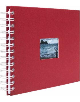 HNFD Spiralalbum BULDANA rosso gerippt 23x17 cm 40 weiße Seiten