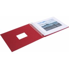 HNFD Spiralalbum BULDANA rosso gerippt 23x17 cm 40 weiße Seiten