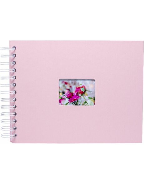 HNFD Spiralalbum BULDANA flamingo gerippt 23x17 cm 40 wei&szlig;e Seiten