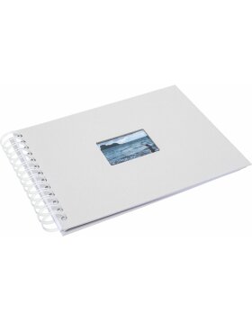 Spiral album BULDANA icegray ribbed - white pages