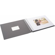 HNFD Spiralalbum BULDANA schiefer gerippt 23x17 cm 40 weiße Seiten