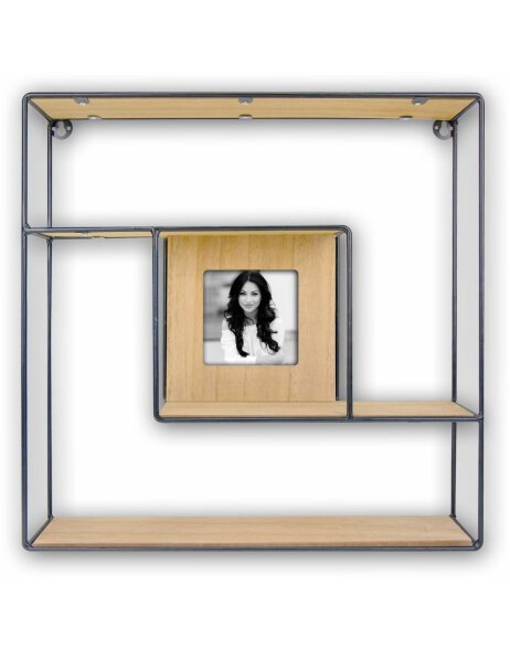 wooden shelf with frame for 10x10 cm