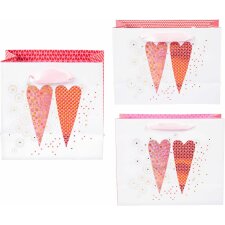 2 Hearts - gift bags in 3 sizes