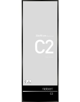 Marco de aluminio C2 anodizado negro brillo 33x95 cm