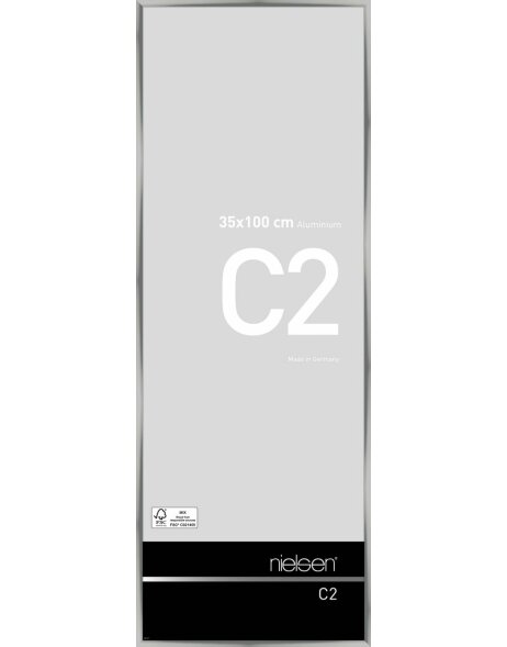 Rama aluminiowa C2 srebrna 35x100 cm
