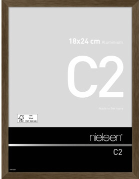 Aluminium frame c2 structuur notelaar mat 18x24 cm