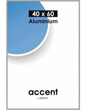 Marco de aluminio acentuado, 40x60 cm, perla mercurio