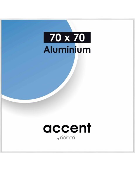 Accent aluminium frame 70x70 cm glossy white