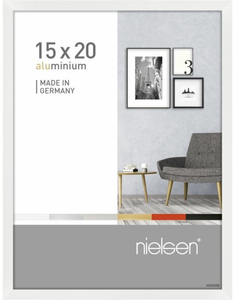 Nielsen Alurahmen Pixel 15x20 cm wei&szlig; glanz