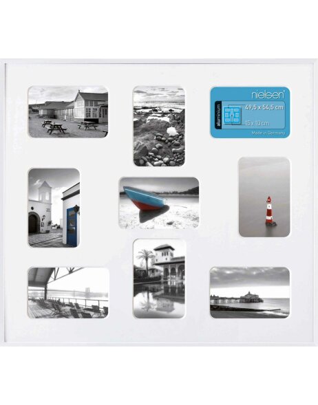 Nielsen Marco Aluminio Pixel Collage 9 fotos 10x15 cm blanco