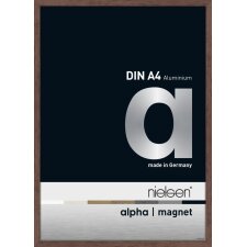 Nielsen Aluminium Fotolijst Alpha Magneet, 21x29,7 cm, Wengé Licht