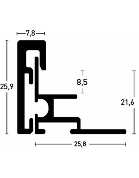 Cornice in alluminio Nielsen Alpha Magnet, 24x30 cm, nero anodizzato opaco