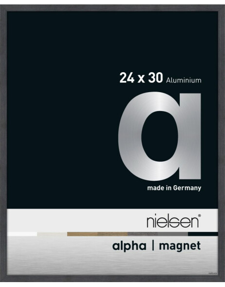 Nielsen Aluminium Bilderrahmen Alpha Magnet, 24x30 cm, Grau