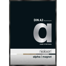 Cornice Nielsen in alluminio Alpha Magnet, 29,7x42 cm, nero lucido anodizzato