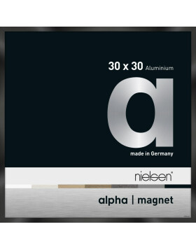 Cornice Nielsen in alluminio Alpha Magnet, 30x30 cm, nero lucido anodizzato