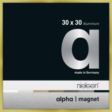 Cornice Nielsen in alluminio Alpha Magnet, 30x30 cm, oro spazzolato