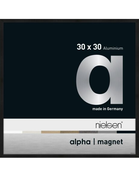 Nielsen Aluminium Bilderrahmen Alpha Magnet, 30x30 cm, Eloxal Schwarz Matt