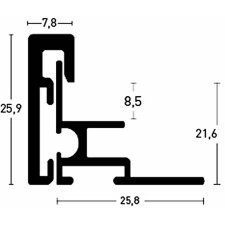 Nielsen cadre photo aluminium Alpha Magnet, 30x30 cm, anodisé noir mat
