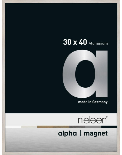 Cornice in alluminio Nielsen Alpha Magnet, 30x40 cm, Rovere bianco