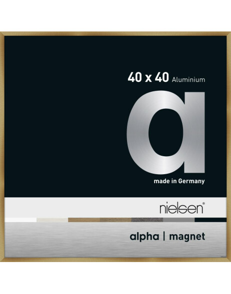 Nielsen Aluminum Photo Frame Alpha Magnet, 40x40 cm brushed amber