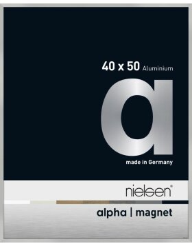 Nielsen Aluminium Bilderrahmen Alpha Magnet, 40x50 cm, Silber Matt
