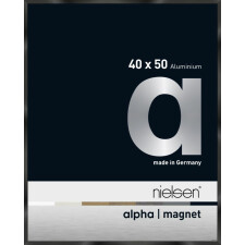 Nielsen Aluminium Bilderrahmen Alpha Magnet, 40x50 cm, Eloxal Schwarz Glanz
