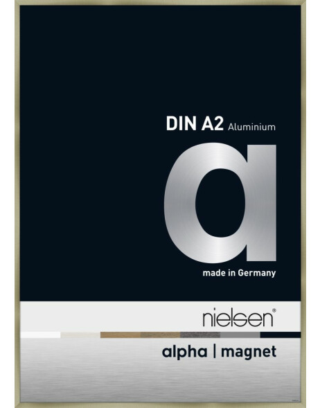 Cornice in alluminio Nielsen Alpha Magnet, 42x59,4 cm, acciaio inox spazzolato