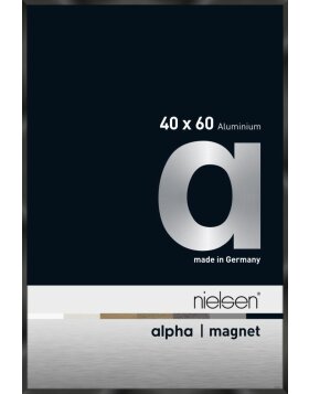 Cornice Nielsen in alluminio Alpha Magnet, 40x60 cm, nero lucido anodizzato