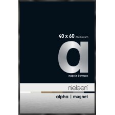 Nielsen Aluminium Bilderrahmen Alpha Magnet, 40x60 cm, Eloxal Schwarz Glanz