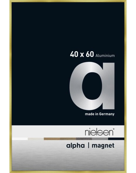 Nielsen Aluminium Bilderrahmen Alpha Magnet, 40x60 cm, Brushed Gold