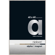 Cornice Nielsen in alluminio Alpha Magnet, 40x60 cm, Rovere bianco