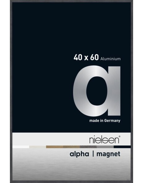 Nielsen Aluminium Bilderrahmen Alpha Magnet, 40x60 cm, Grau